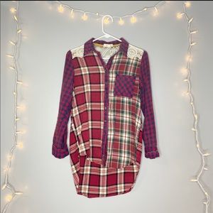 Taylor and Sage Muti Patterned Button Down sz S